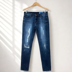 Siwy Women's Dark Blue Premium Skinny Jeans With Artistic Distressing Size 25